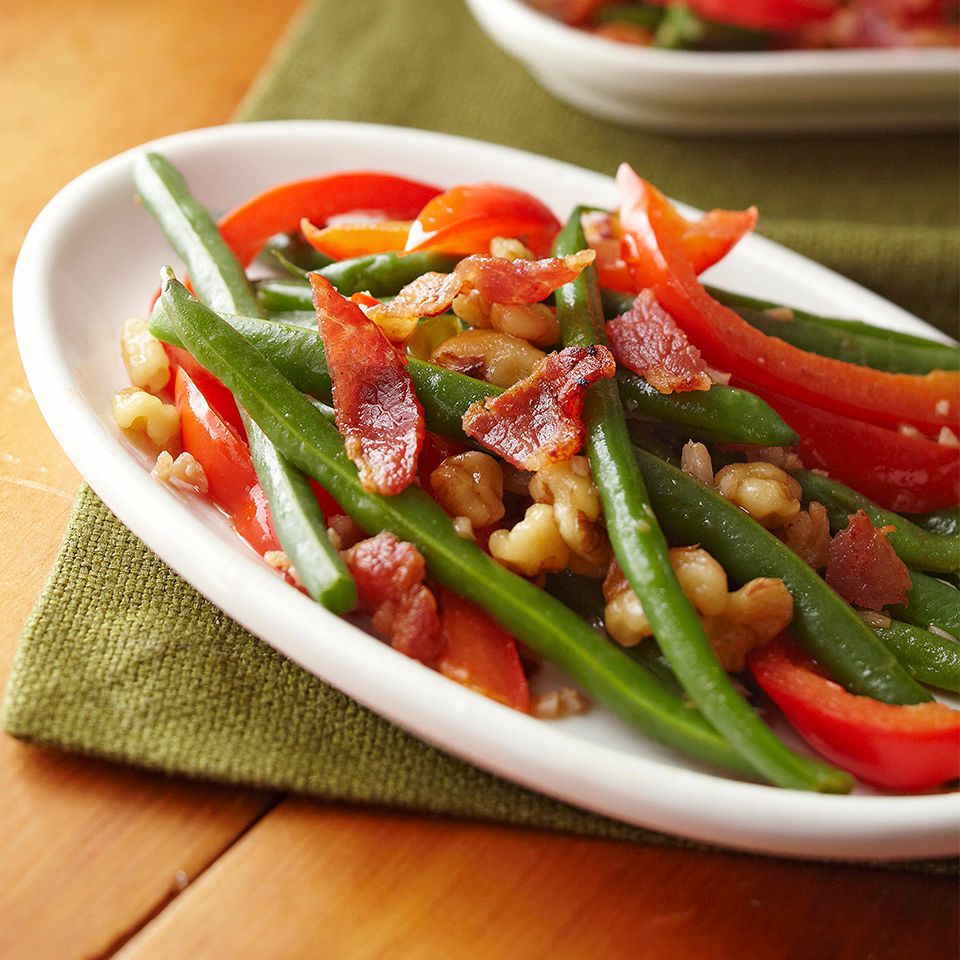 Green Beans with Bacon and Walnuts