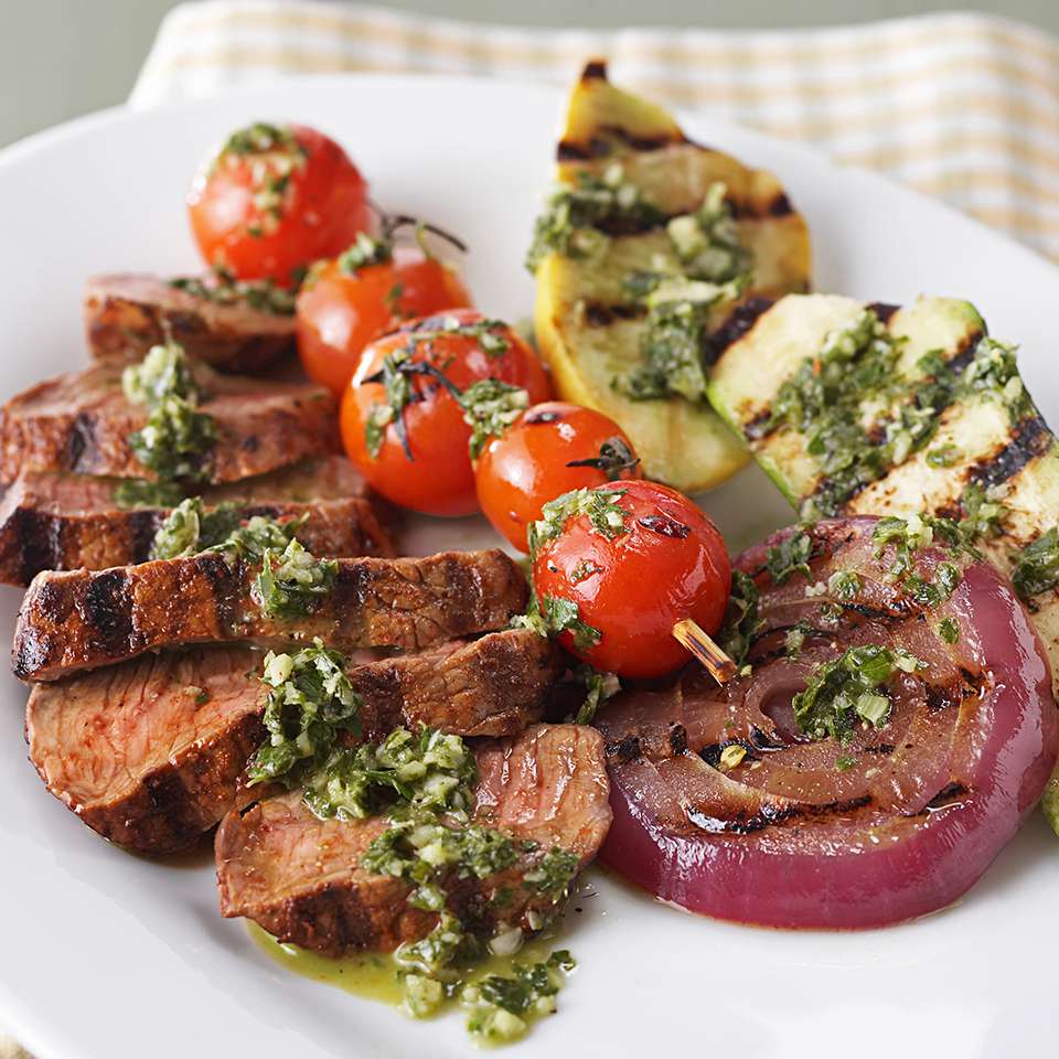 Steak & Vegetables with Chimichurri Sauce