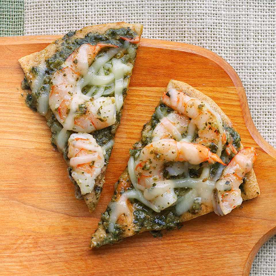 Pesto Shrimp Pizza