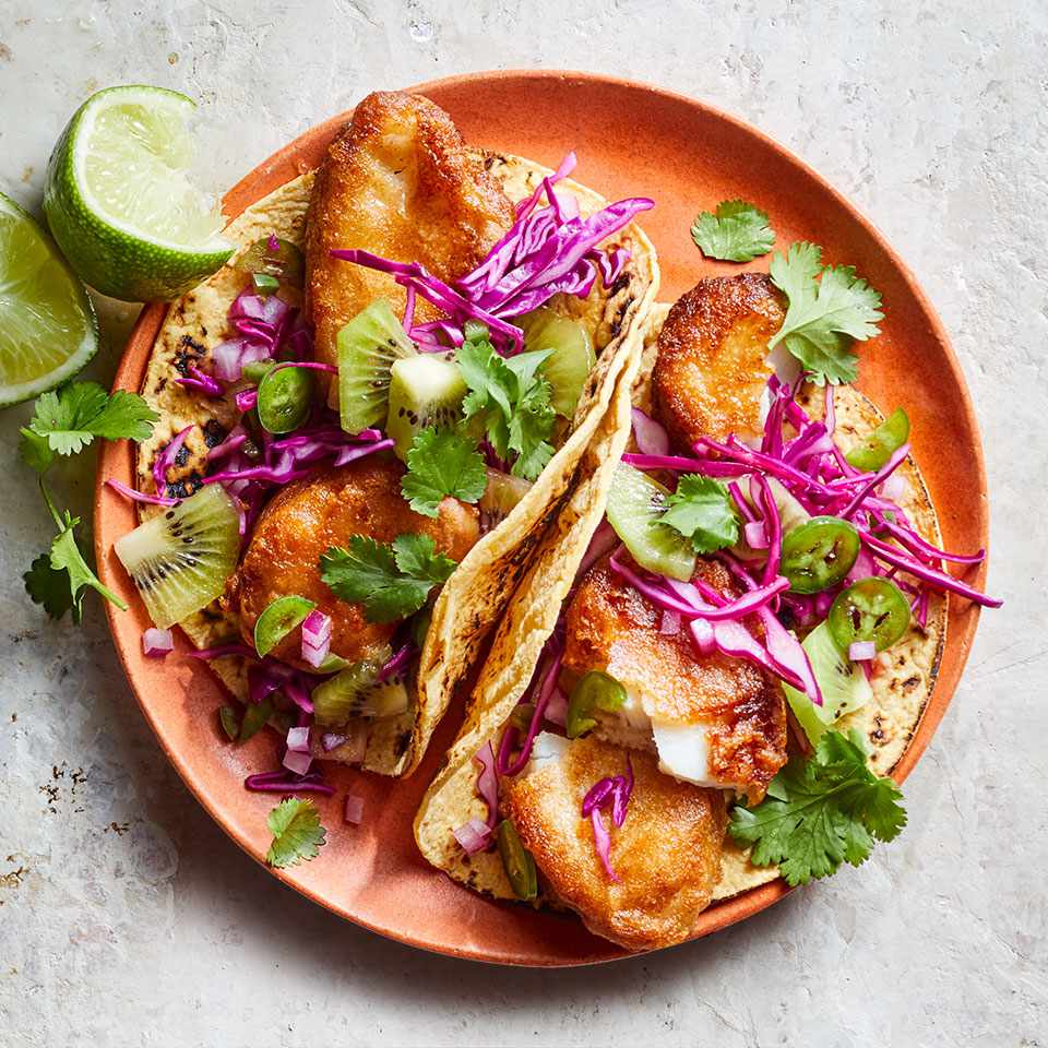 Easy Fish Tacos with Kiwi Salsa