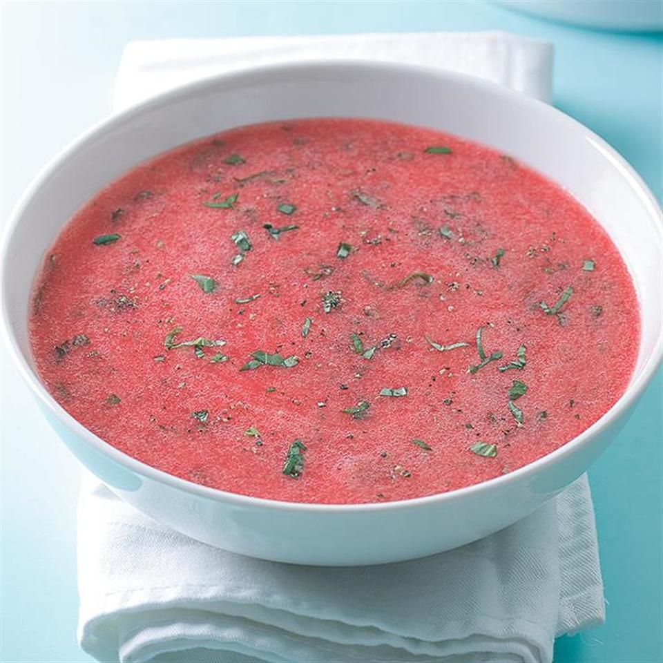 Chilled Strawberry-Rhubarb Soup