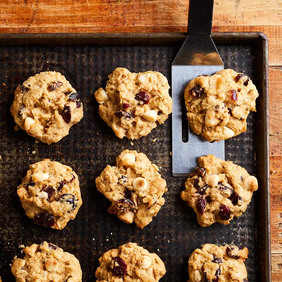 Oatmeal-Coconut Cookies with Cranberries & White Chocolate