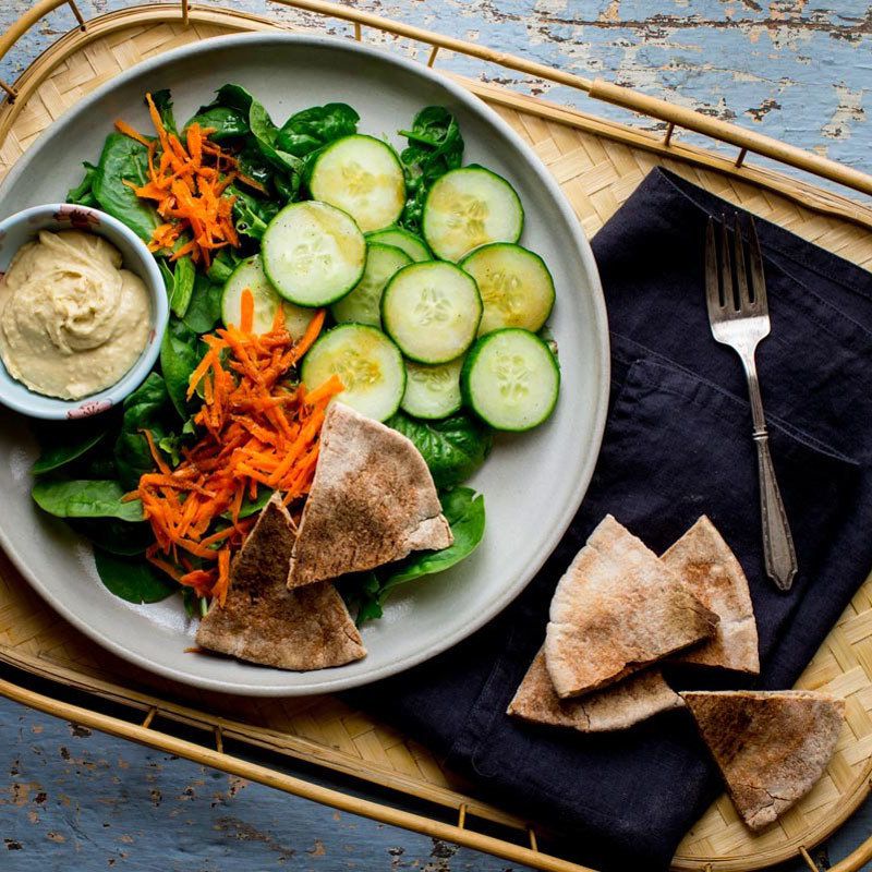 Green Salad with Pita Bread & Hummus