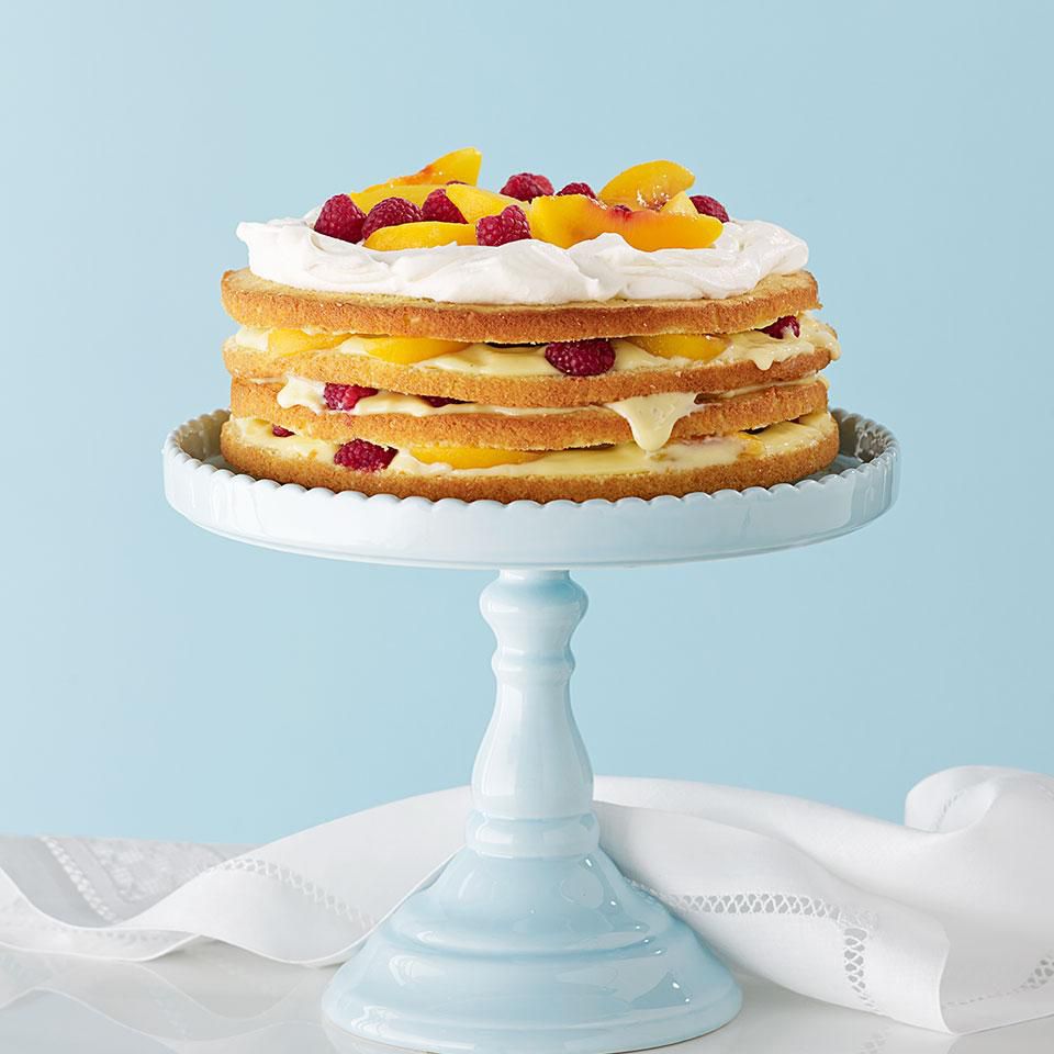 Raspberry-Peach Trifle Cake