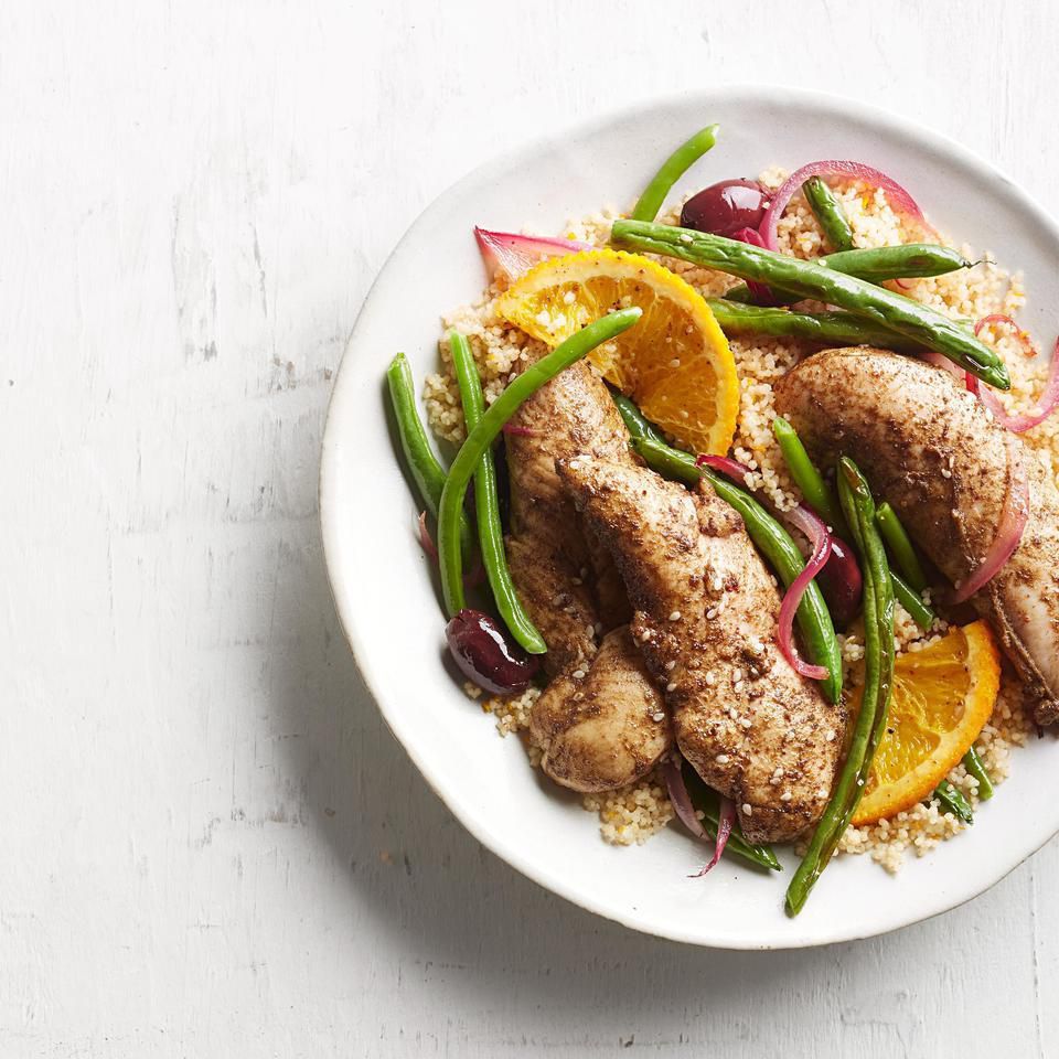 Za'atar-Roasted Chicken Tenders & Vegetables with Couscous