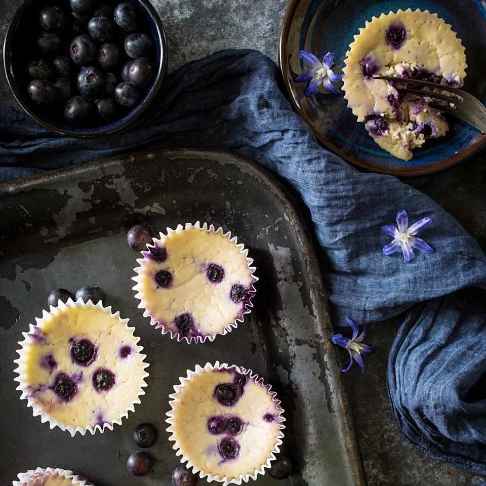 Mini Blueberry-Lemon Cheesecakes
