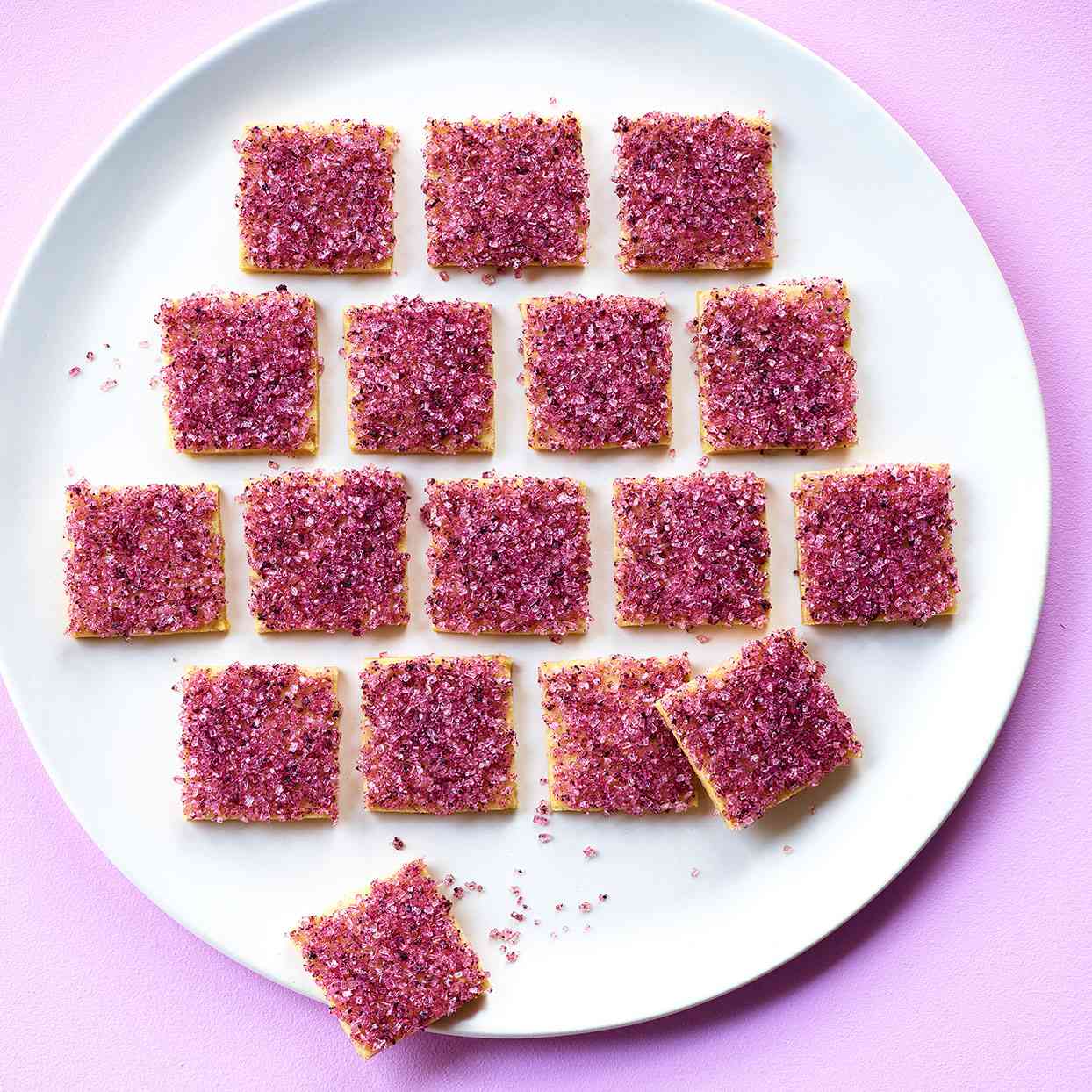 Shortbread Cookies with Blueberry Sparkling Sugar