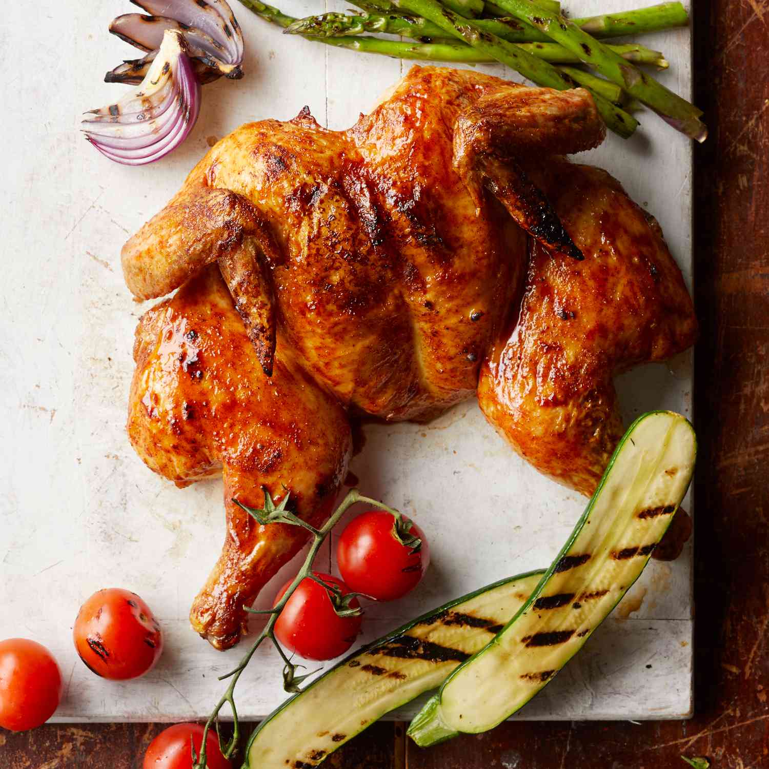 Spatchcock Chicken with Maple-Tamarind Glaze
