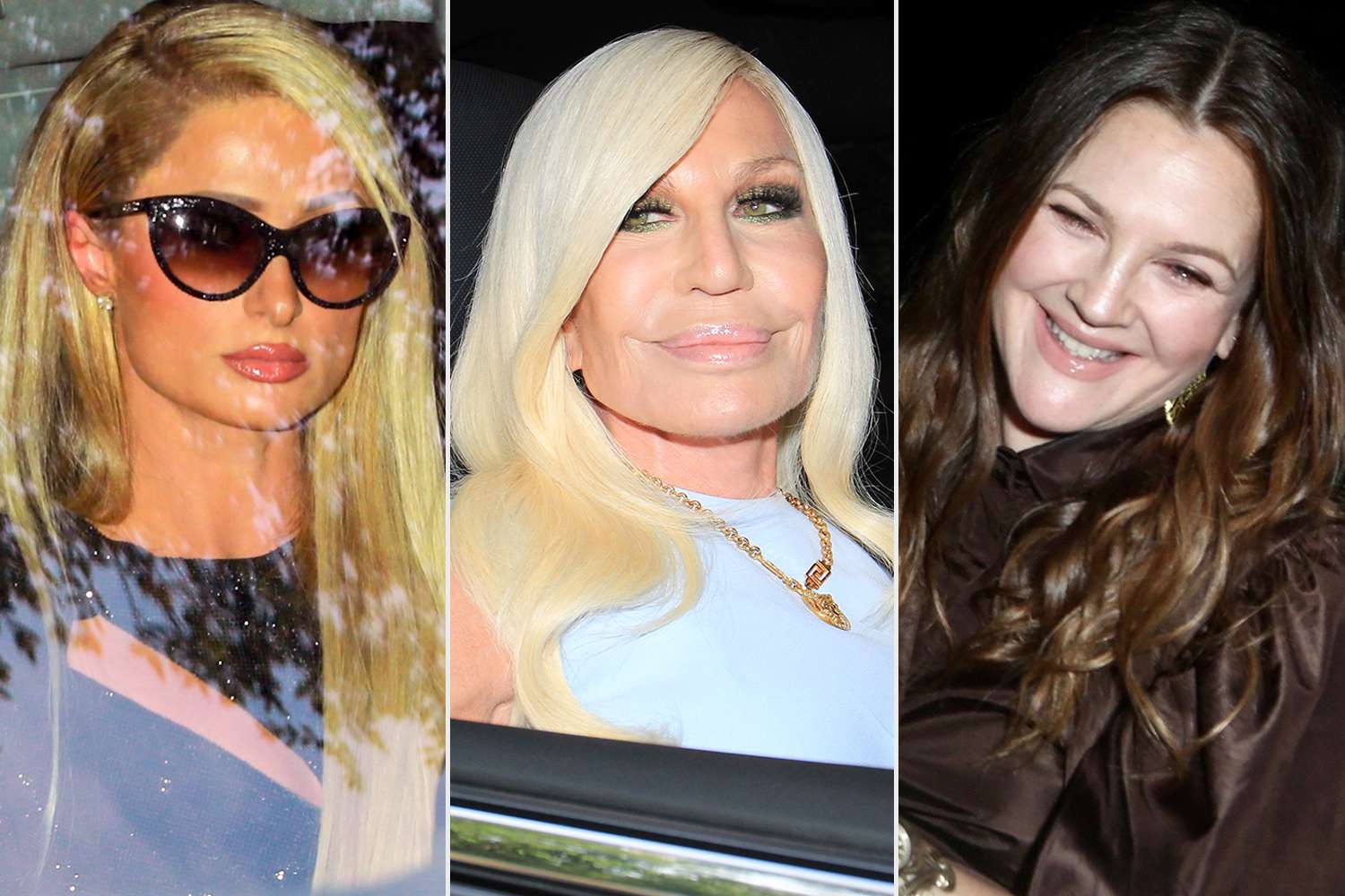 Paris Hilton; Donatella Versace; Drew Barrymore