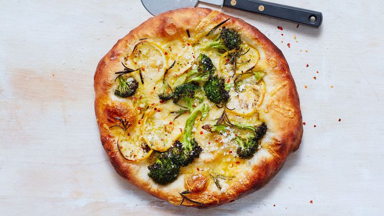 Broccoli, Lemon, and Gouda Pizzas | Martha Stewart