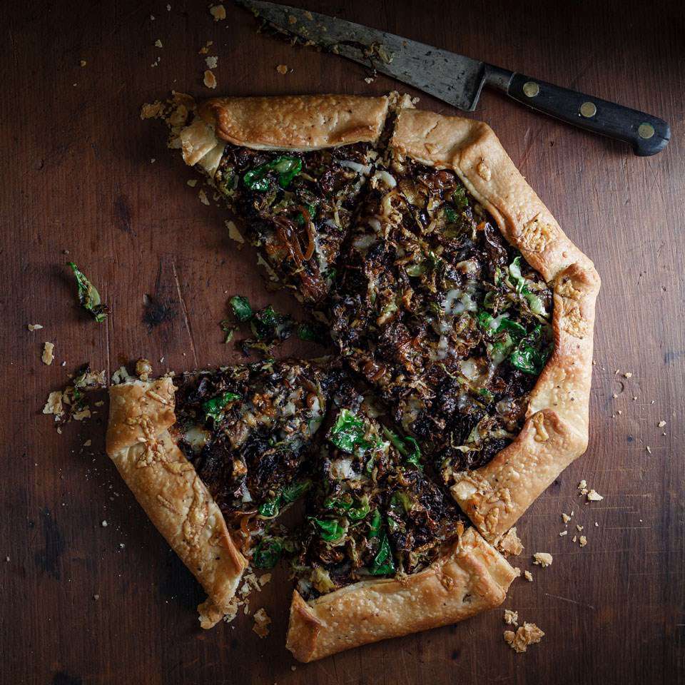Caramelized Onion & Brussels Sprout Galette Recipe | EatingWell