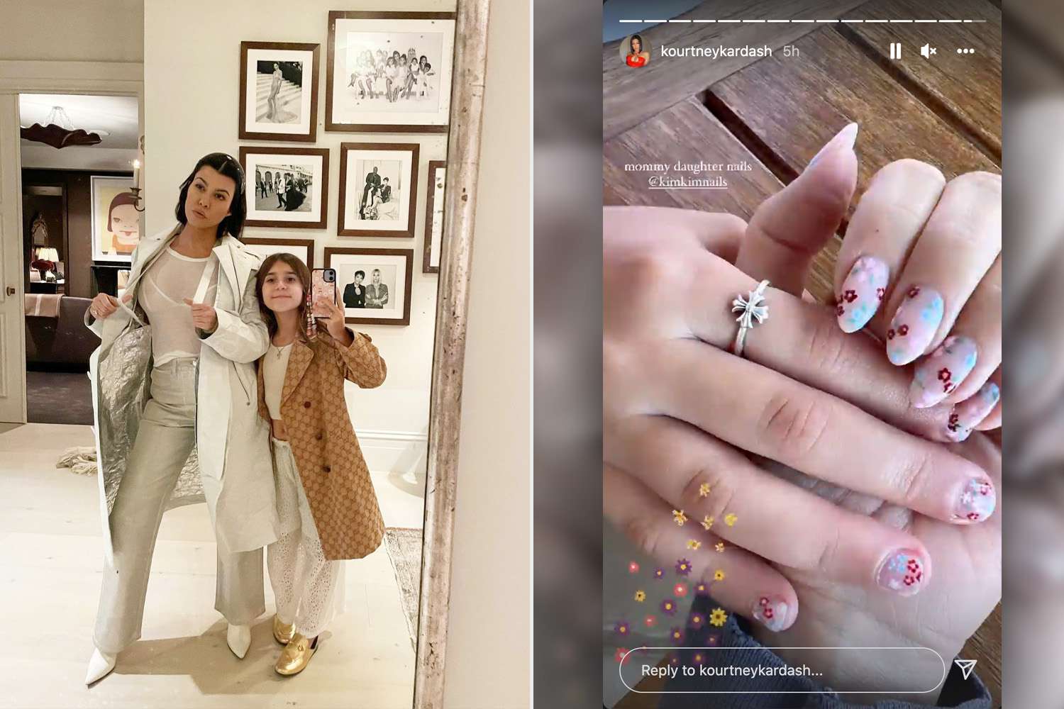 Kourtney Kardashian and Daughter Penelope Show Off Matching Easter-Ready Manicures