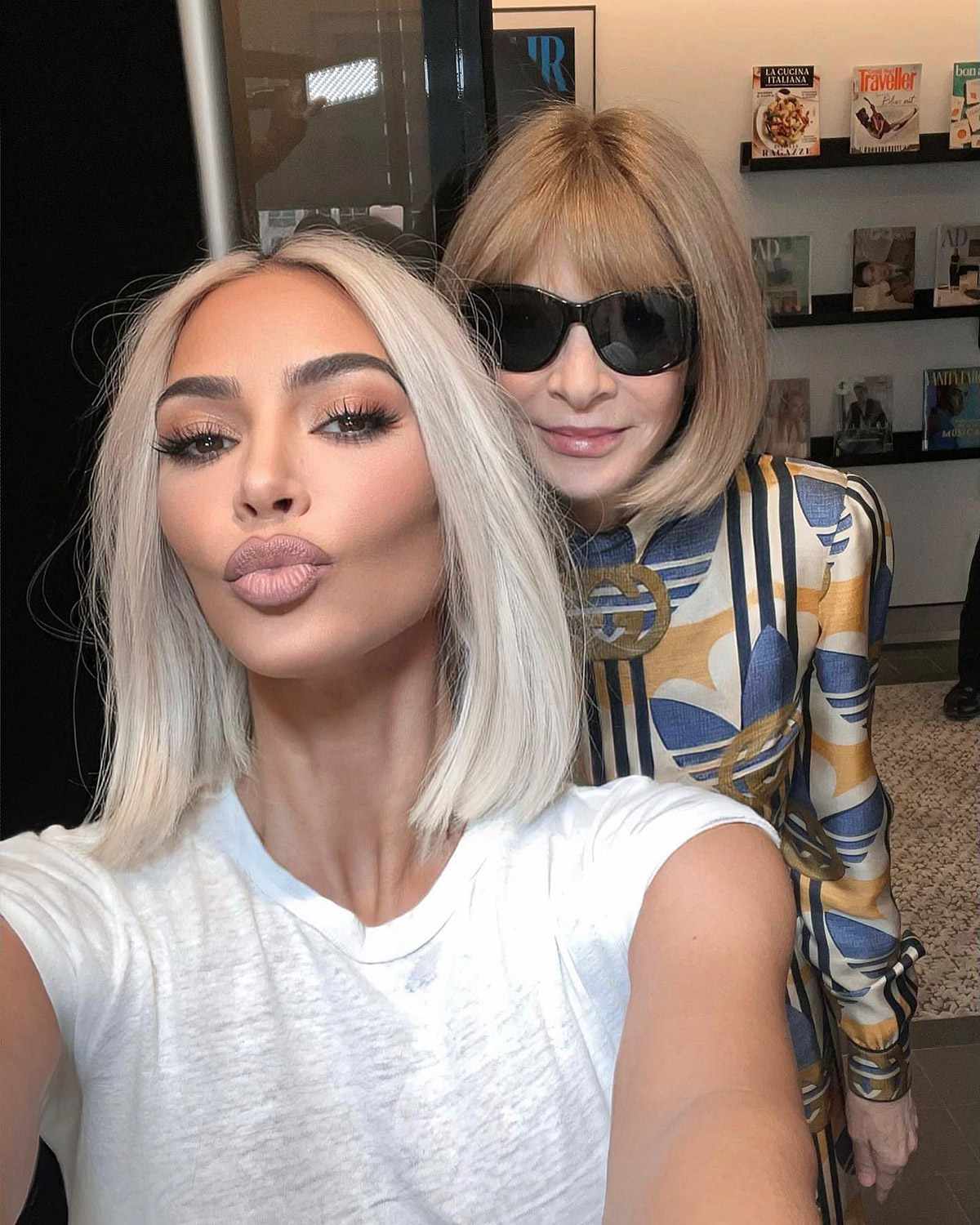 Kim Kardashian Says She and Anna Wintour Are ‘Bobbsey Twins’ in Epic Instagram Selfie