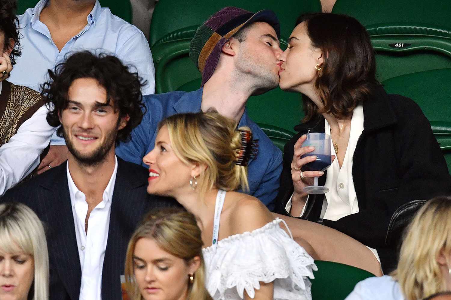 Tom Sturridge and Alexa Chung Kiss While Sitting By His Ex Sienna Miller at Wimbledon
