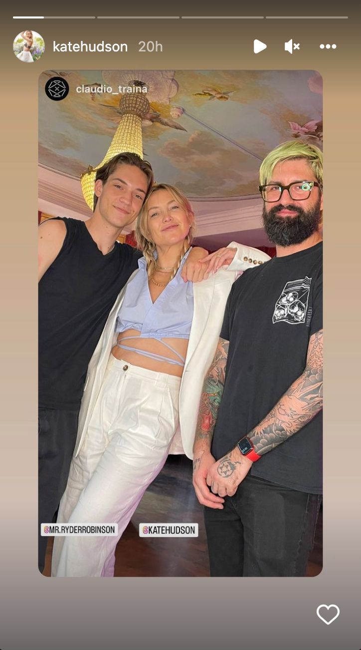 Kate Hudson Supports Son Ryder as He Gets His Siblings’ Initials Tattooed on His Arm