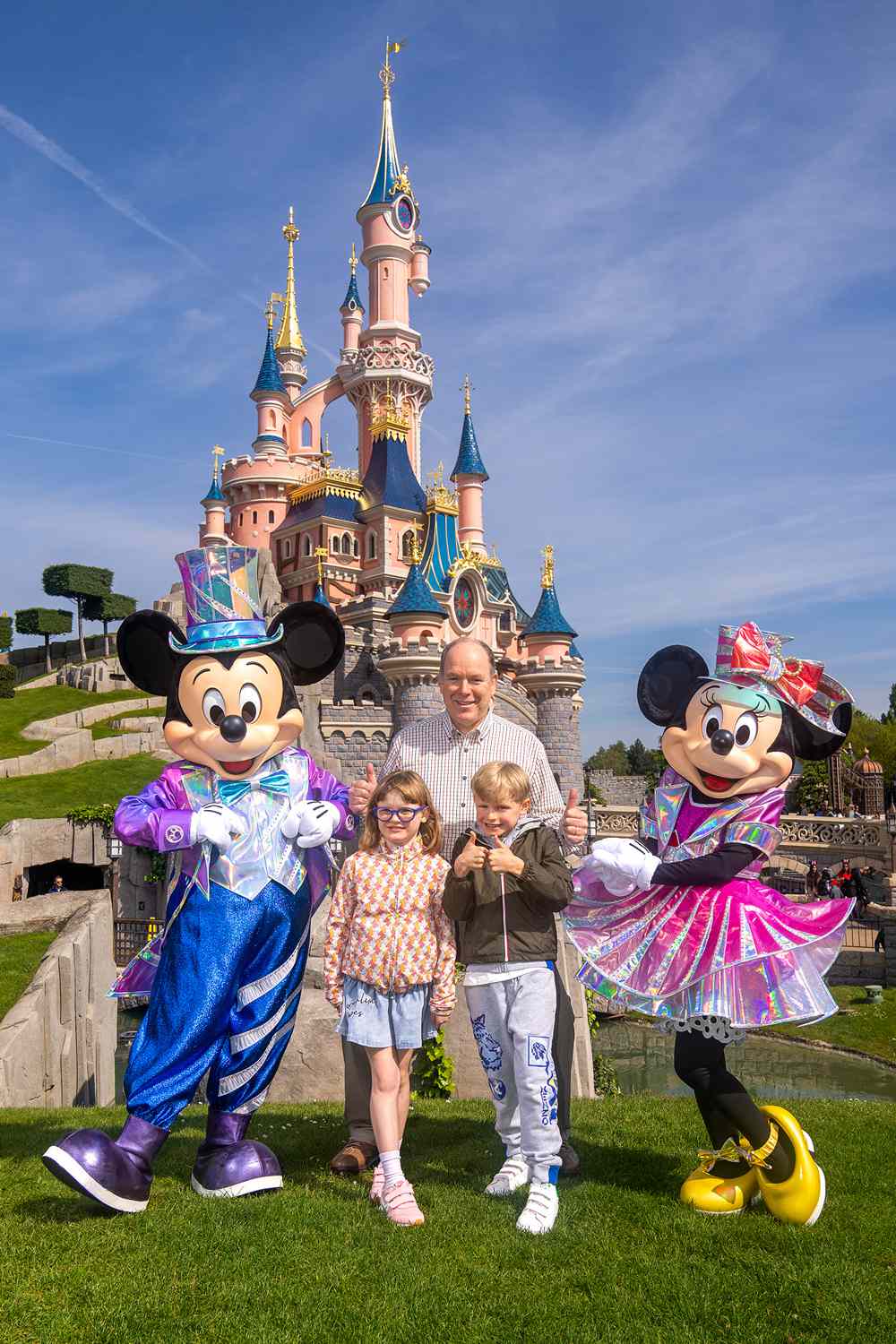 Prince Albert and kids visit Disney Paris