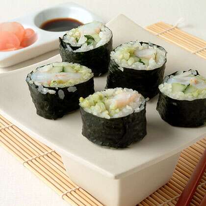 cute mini comfortable food shrimp sushi