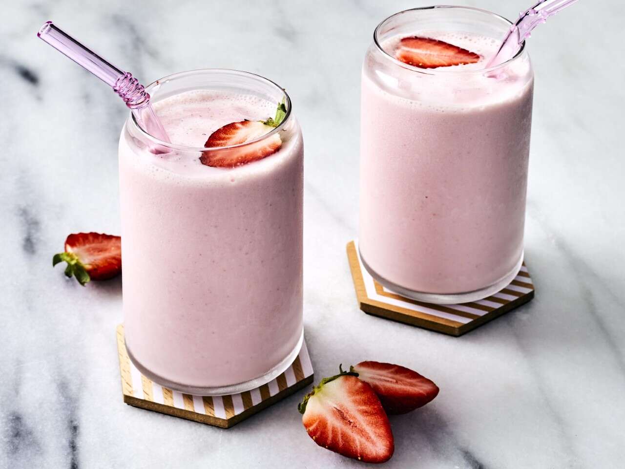 Fresh Strawberry Milk Shakes Recipe | MyRecipes