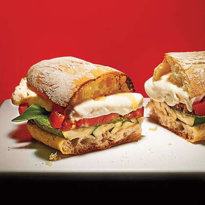 Chicken Panini with Zucchini, Tomato and Mozzarella Cheese