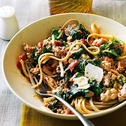 Spicy Sausage and Chard Pasta Recipe | MyRecipes