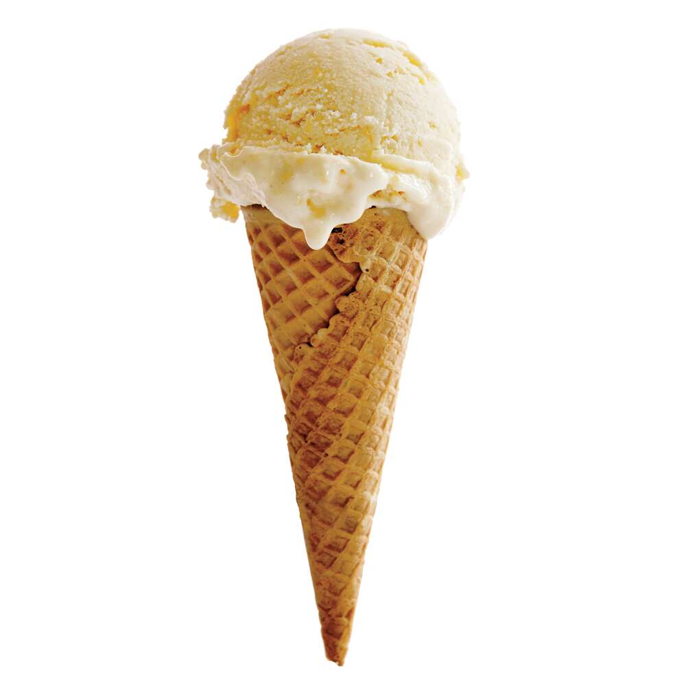 Ginger-Peach Ice-Cream Cones Recipe | MyRecipes