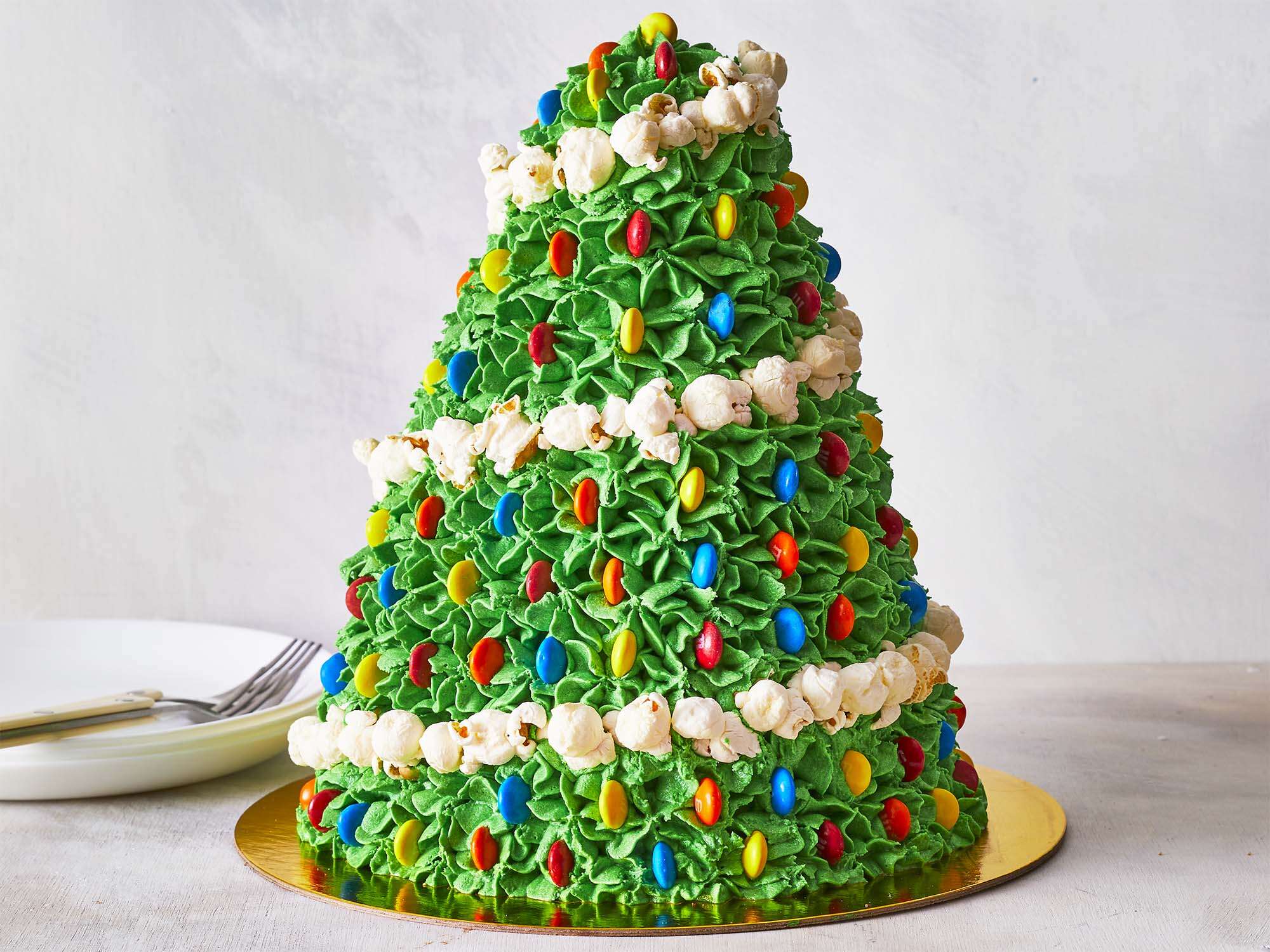 M&M's Christmas Tree Cake