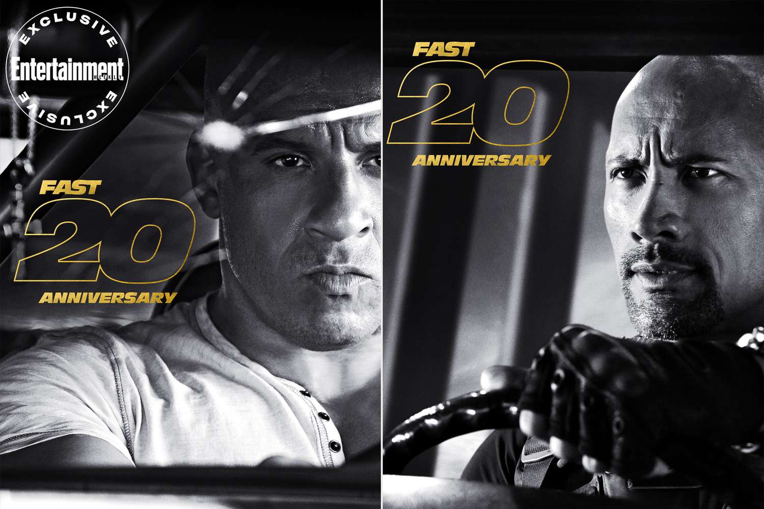 Vin Diesel, Dwayne Johnson, rest of 'Fast' family strap in for 20th anniversary posters - EW.com