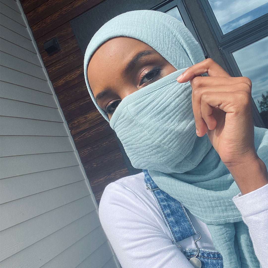 Model Halima Aden Designed Masks  for Hijab  Wearing 
