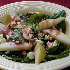 Spinach, Pear and Feta Salad