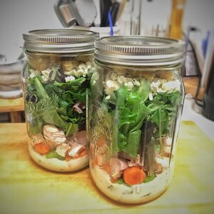 Buffalo Chicken Mason Jar Salads