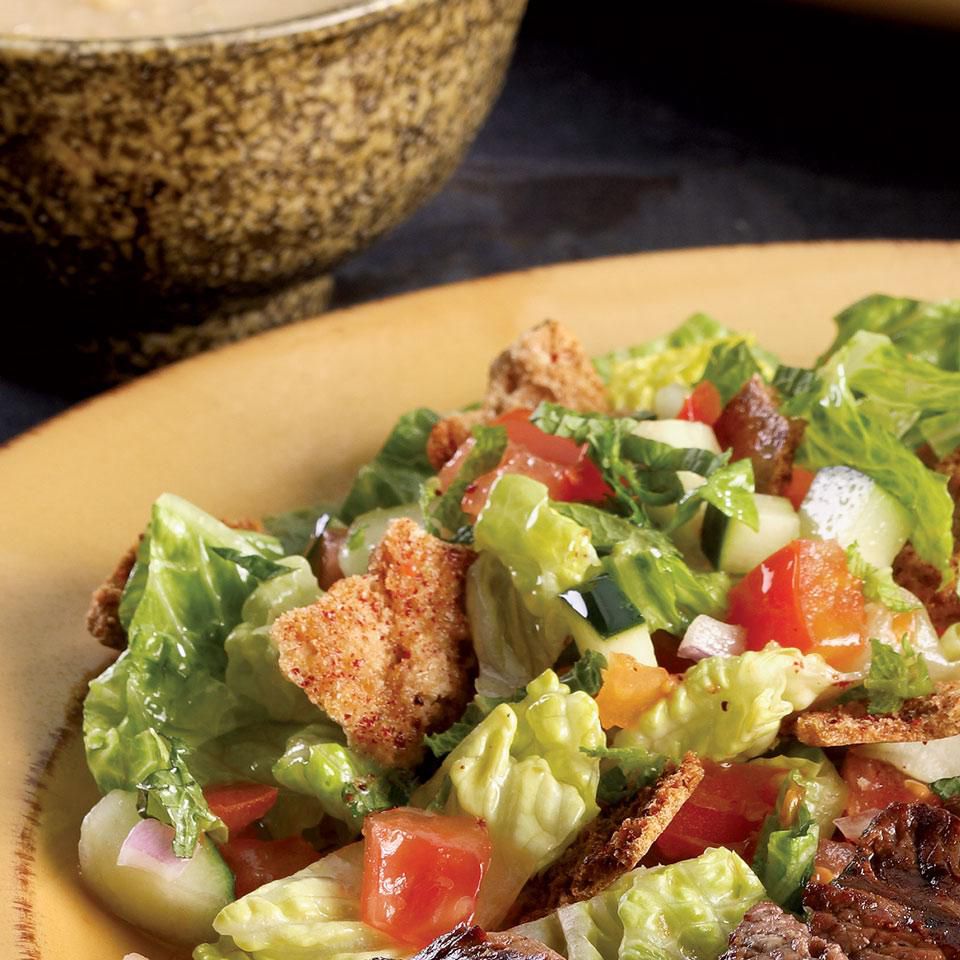 Lebanese Fattoush Salad with Grilled Chicken