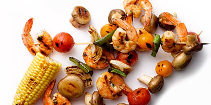 Grilled Shrimp-And-Vegetable Kebabs Recipe | Myrecipes