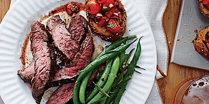 Flank Steak with Tomato Bruschetta Recipe | MyRecipes