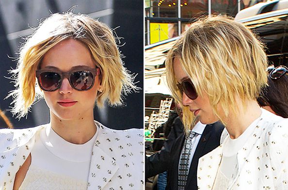 Jennifer Lawrence Grows Her Pixie Into A Chin Length Bob Instyle