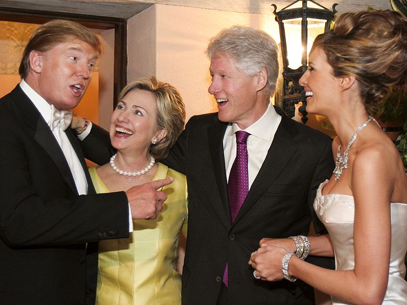 Hillary Clinton and Bill Clinton at Donald Trump's Wedding Photo |  PEOPLE.com