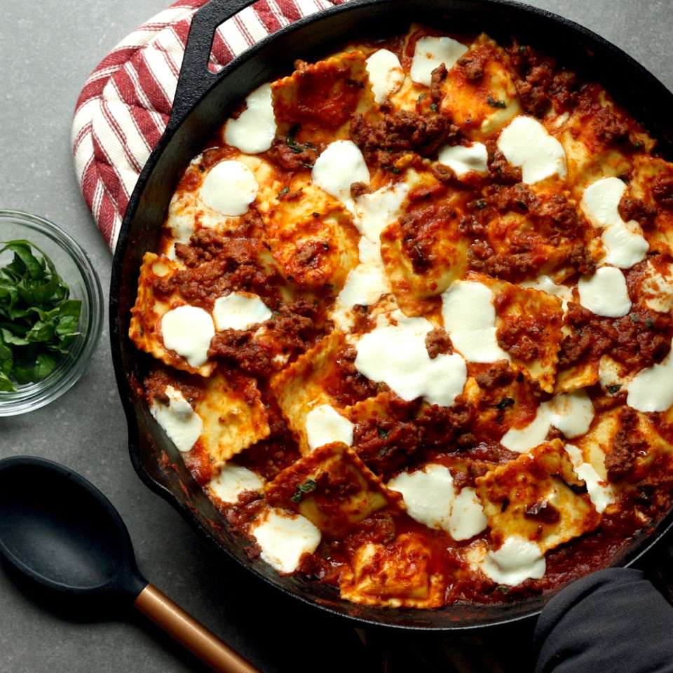 Skillet Ravioli Lasagna Recipe | EatingWell