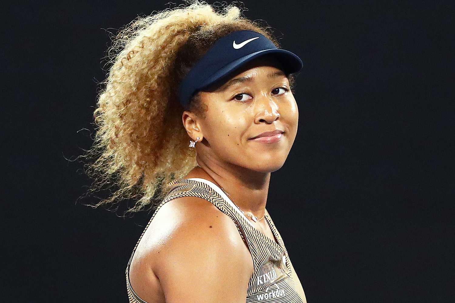 Naomi Osaka of Japan looks on after her match against Andrea Petkovic of Germany during day five of the Melbourne Summer Set at Melbourne Park on January 07, 2022 in Melbourne, Australia.