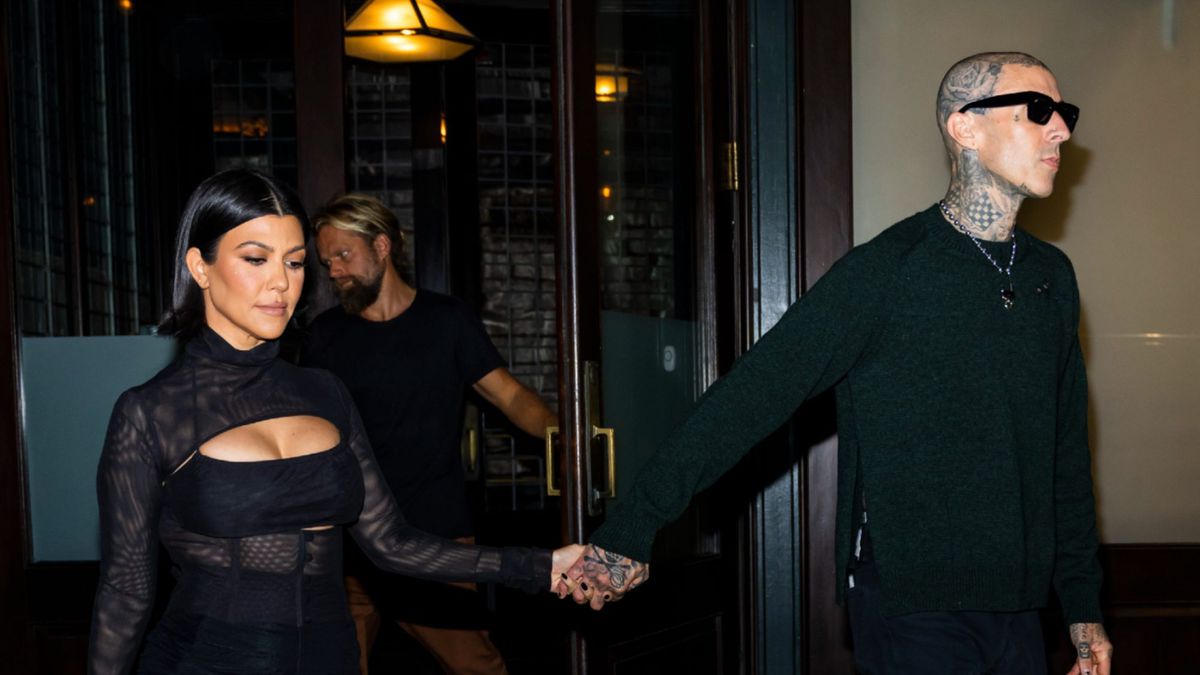 Kourtney Kardashian Wore a Sheer Corset Minidress to Dinner with Travis Barker - Yahoo Lifestyle
