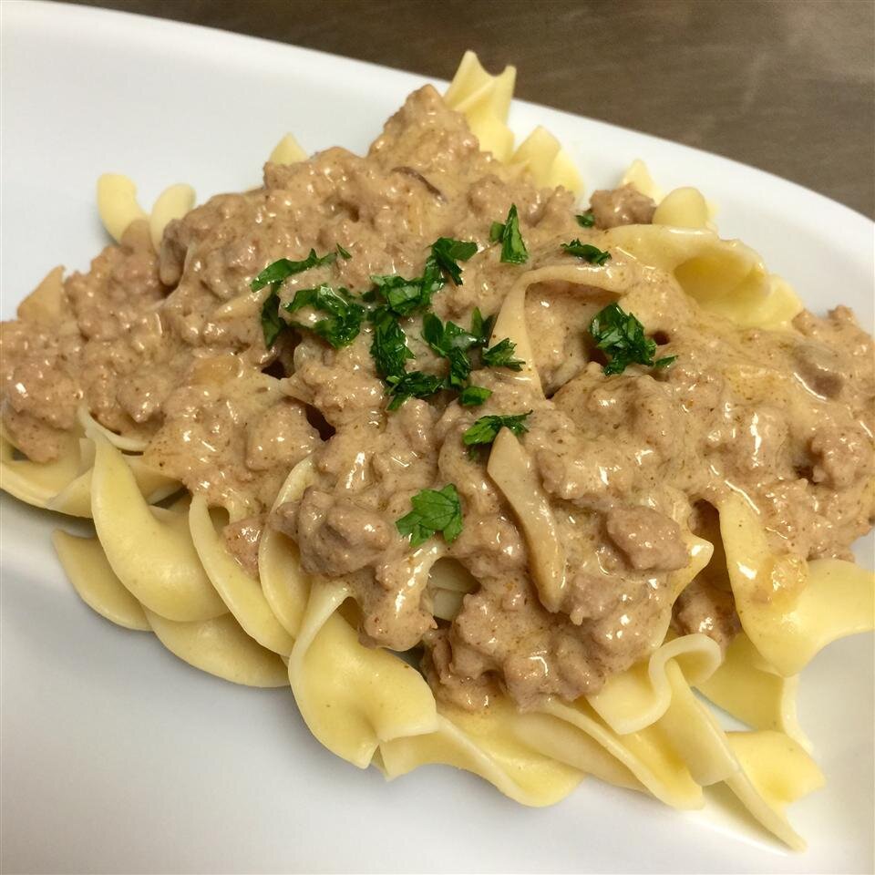 Lazygirl S Ground Turkey Stroganoff Recipe Allrecipes