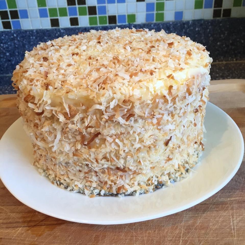 Coconut Rum Cake With Lemon Curd And White Chocolate Ganache Allrecipes