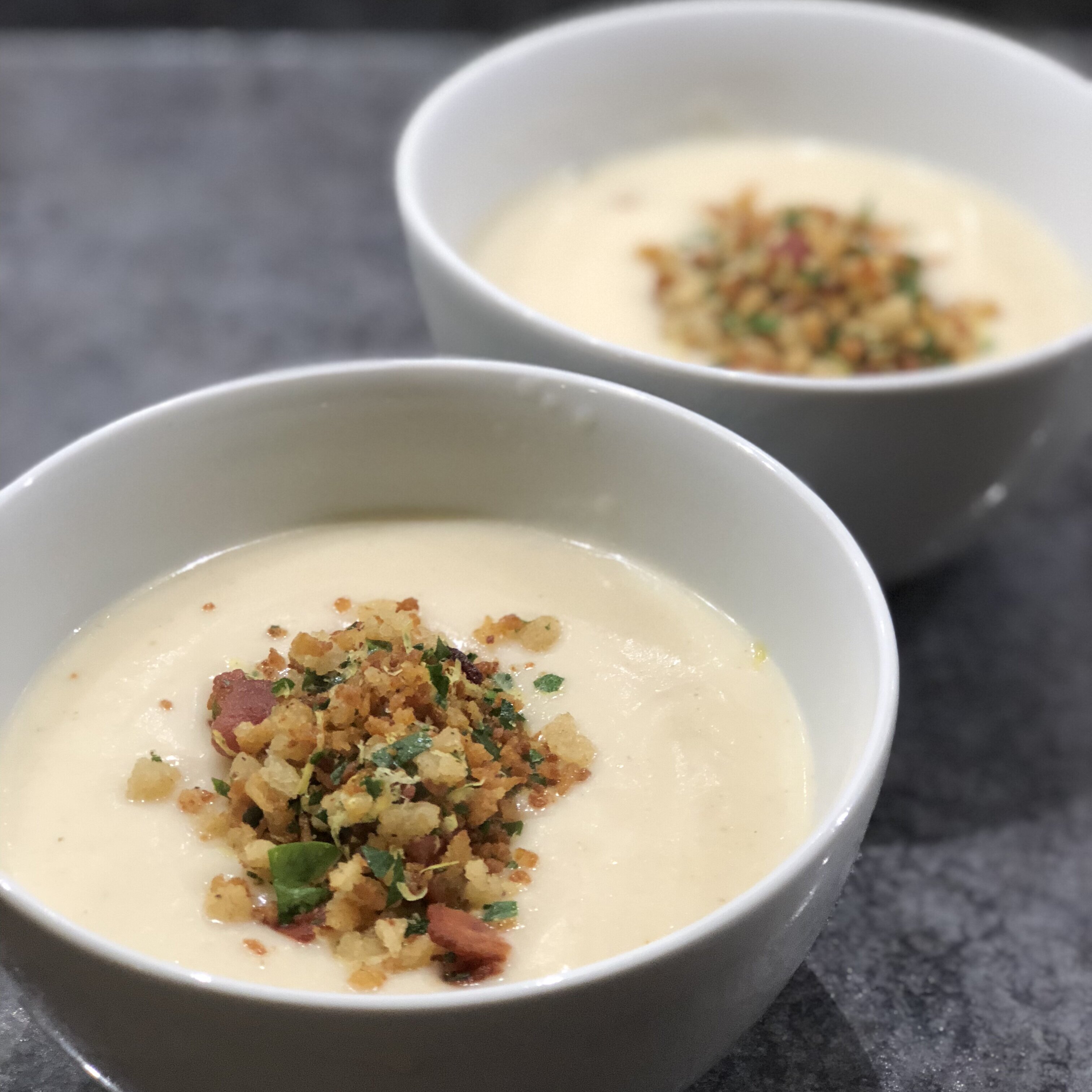 Cream Of Cauliflower Soup With Bacon Gremolata Allrecipes