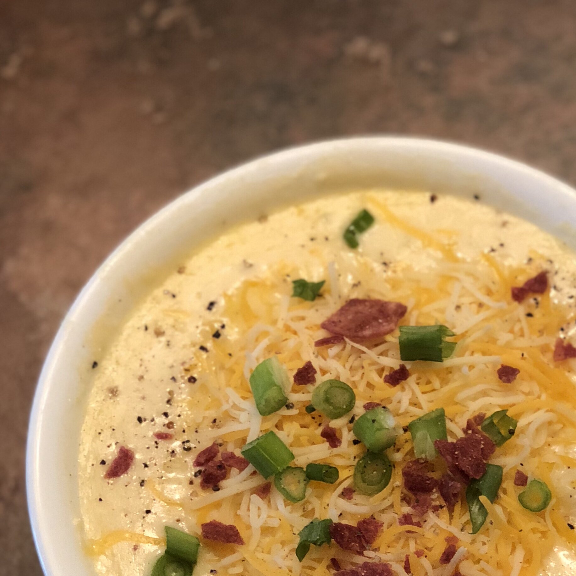 Potato soup with baked potatoes