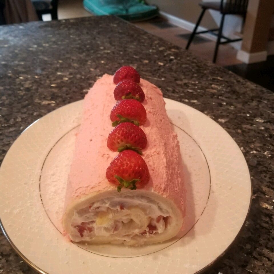 Angel Food Cake And Strawberry Cream Roll Recipe Allrecipes