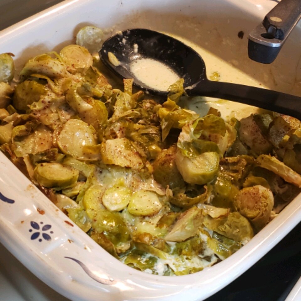 Creamy Parmesan Brussels Sprouts Recipe Allrecipes