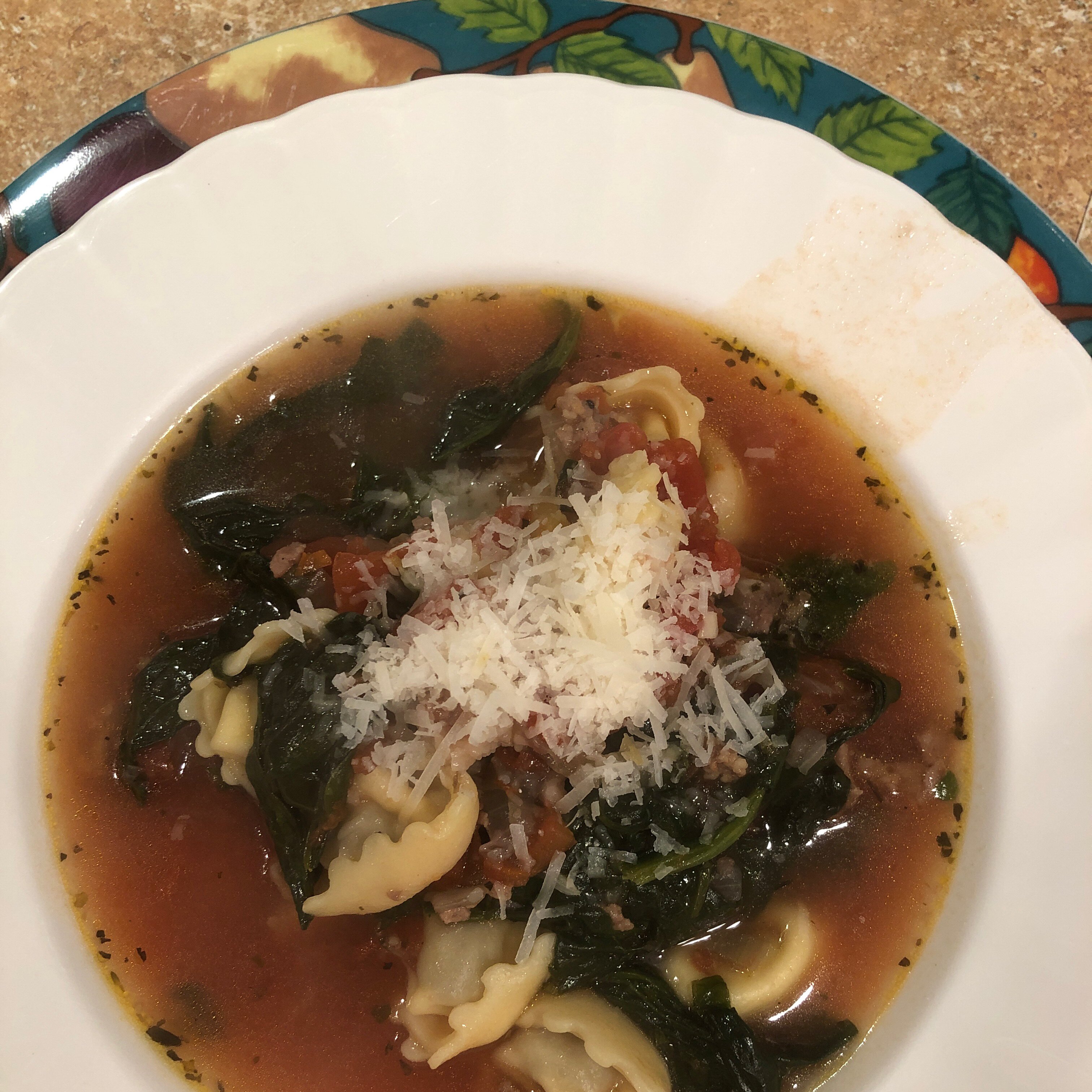 Garlicky Tortellini Soup With Sausage Tomatoes And Spinach Recipe Allrecipes