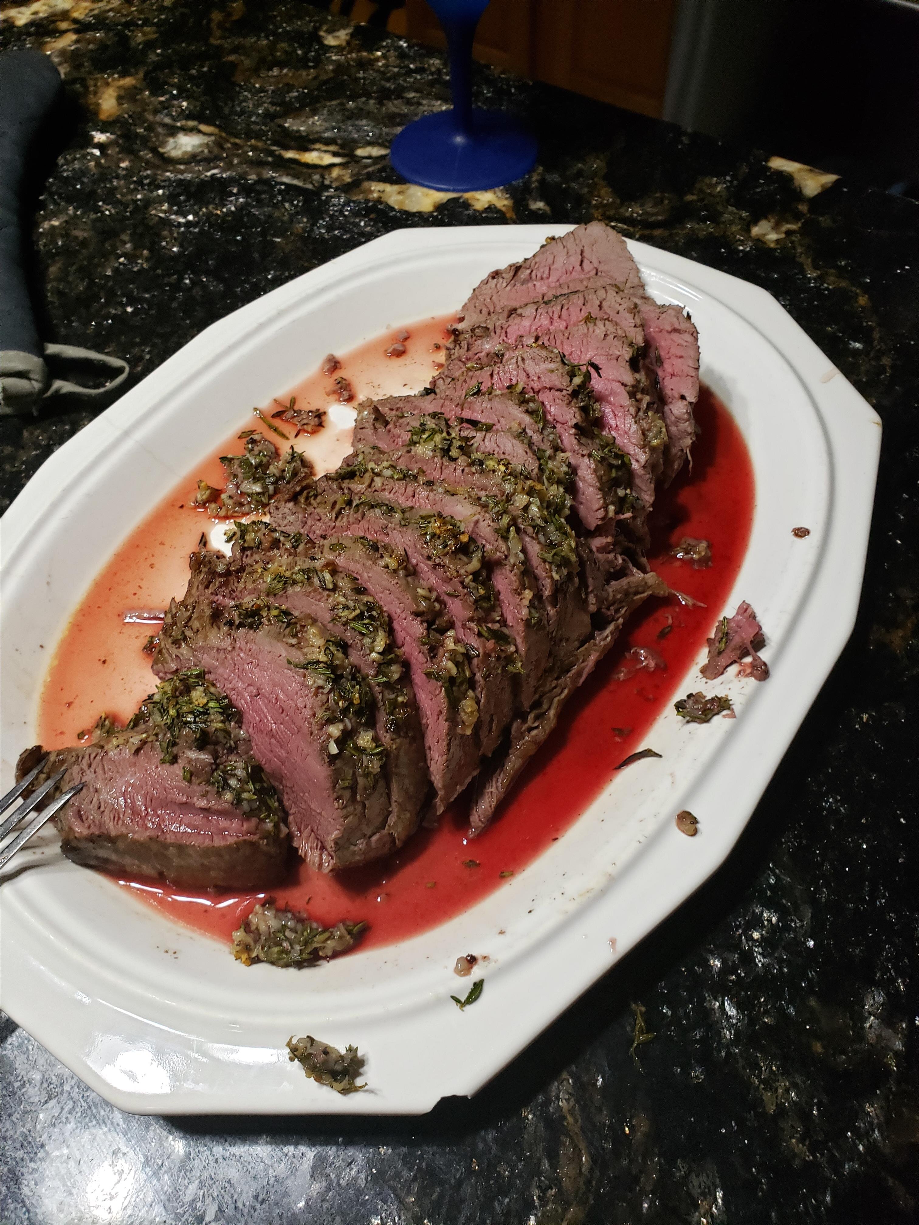 Herb And Garlic Roast Tenderloin With Creamy Horseradish Sauce Allrecipes