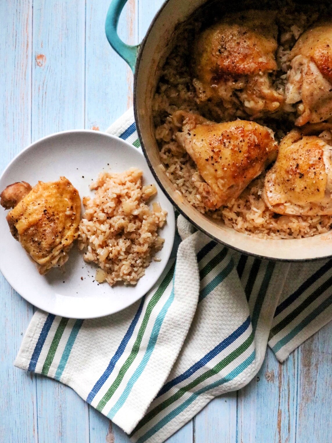 Baked Lemon Pepper Chicken Thighs And Rice Allrecipes