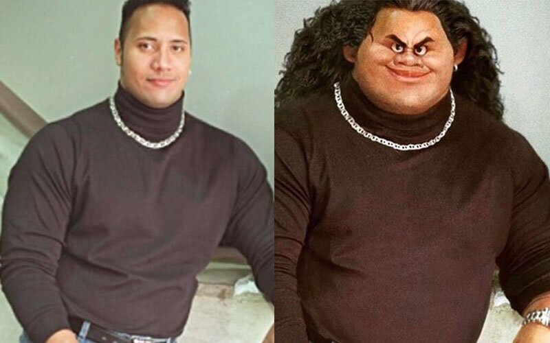 Someone Photoshopped The Rock S Moana Character Into His Iconic Tbt Photo And Omg It S Perfect Hellogiggles