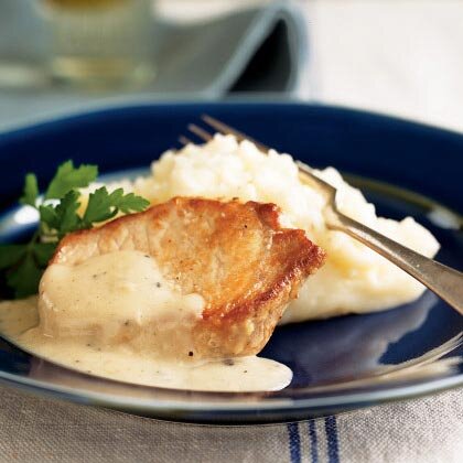 Pork Chops With Country Gravy Mashed Potatoes Recipe Myrecipes