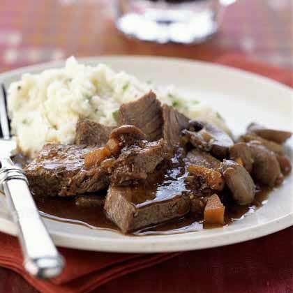 Guinness Braised Chuck Steaks Horseradish Mashed Potatoes Recipe Myrecipes